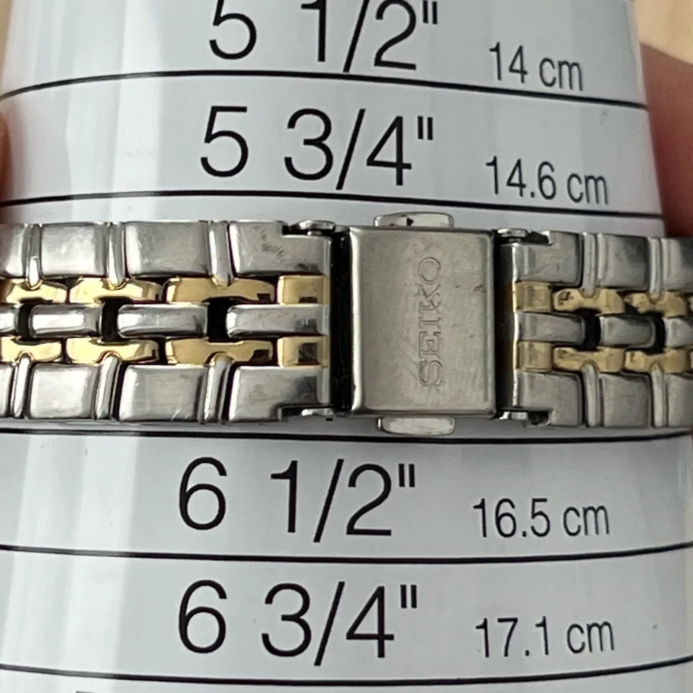 Seiko Ladies Watch Two-Tone Bracelet White Dial Date Window